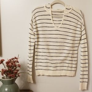 GAP navy stripe knit hooded pullover